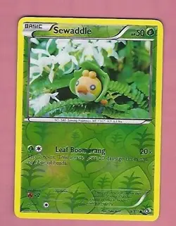 POKEMON SEWADDLE REVERSE HOLOGRAM CARD NR- MT FREE SHIPPING - Image 1