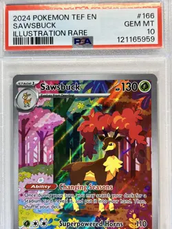 PSA 10 Sawsbuck #166/162 Illustration Rare - Temporal Forces Pokemon TCG Card - Image 2