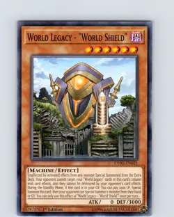 Yu-Gi-Oh TCG World Legacy - "World Shield" EXFO-EN021 1st Edition Common Card NM - Image 1