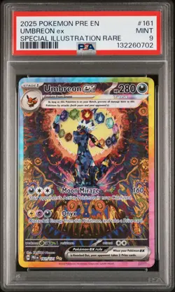 2025 POKEMON PRE EN-PRISMATIC EVOLUTIONS #161 UMBREON EX PSA 9 - Image 1
