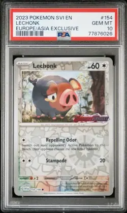 2023 POKEMON SCARLET & VIOLET LECHONK #154 EUROPE ASIA EXCLUSIVE PROMO PSA 10 - Image 1