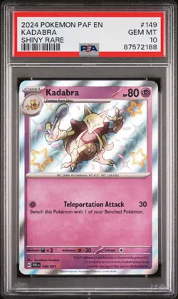 2024 PAF EN KADABRA SHINY RARE 149/091 POKEMON PSA 10 - Image 1