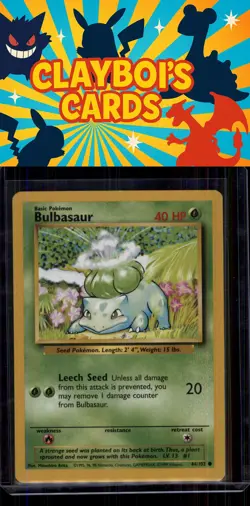 Bulbasaur Base Set Pokemon 044/102 Common Near Mint or Better - Image 1