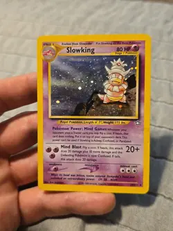 Pokemon TCG Holo With SWIRL Slowking 14/111 Neo Genesis Unlimited Rare LP - Image 1