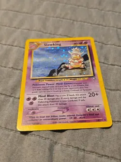 Pokemon TCG Holo With SWIRL Slowking 14/111 Neo Genesis Unlimited Rare LP - Image 2