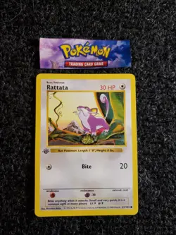 Rattata (Shadowless) - 61/102 Base Set - 1st Edition - Pokemon TCG LP-NM - Image 1