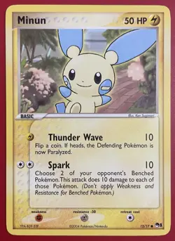 Pokemon Minun 12/17 & Plusle 13/17- Pop Series 1 Promo Non-Holo - Image 3