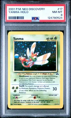 2001 POKEMON NEO DISCOVERY #17 YANMA-HOLO PSA 8 - Image 1