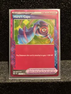 Hero's Cape 152/162 Sv05: Temporal Forces Holo Pokemon Tool TCG NM 2024 - Image 1