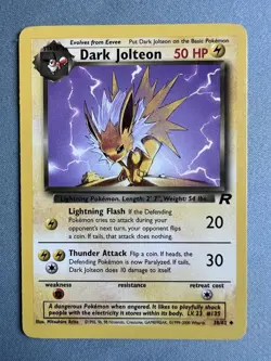 Pokemon Team Rocket 38/82 Dark Jolteon 1st Edition LP/ NM- - Image 1