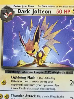 Pokemon Team Rocket 38/82 Dark Jolteon 1st Edition LP/ NM- - Image 3