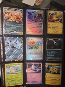pokemon holo ex binder lot roaring moon charizard iron valiant eevee - Image 1