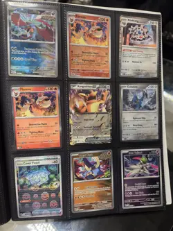 pokemon holo ex binder lot roaring moon charizard iron valiant eevee - Image 2