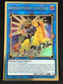 YUGIOH KNIGHTMARE UNICORN MGED-EN034 1ST GOLD (NM) - Image 1