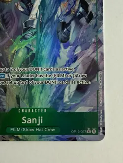 One Piece CCG Sanji Alt Card Op13-027 ENGLISH - Image 4