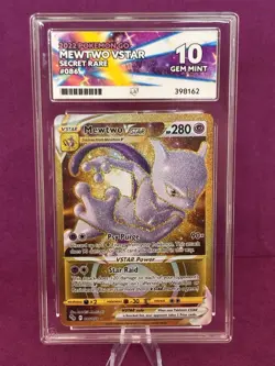 Pokemon TCG Mewtwo VSTAR Secret Rare Card 086/078 Pokemon Go ACE 10 GEM MINT - Image 1