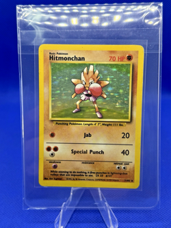 Pokemon TCG Hitmonchan Unlimited Rare Holo Card Base Set 007/102 - Image 1