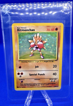 Pokemon TCG Hitmonchan Unlimited Rare Holo Card Base Set 007/102 - Image 3