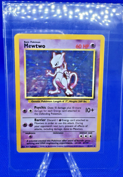 Pokemon TCG Base Set Mewtwo Holo Card 10/102 Vintage Rare MP/HP Unlimited 1999 - Image 5