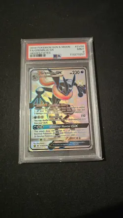 PSA 9 Greninja GX Full Art SV56/SV94 Hidden Fates Mint Graded Pokemon Card - Image 1