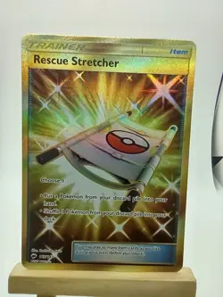 Pokemon TCG Rescue Stretcher Card 165/147 SM Burning Shadows Secret Rare Gold - Image 1