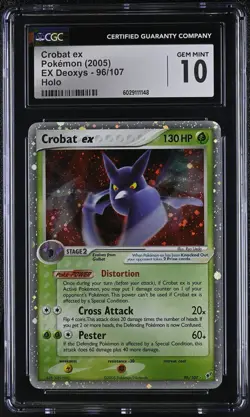 CGC 10 Crobat ex 2005 EX Deoxys 96/107 Holo Pokemon Card - Image 1