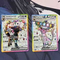 Pokemon Prismatic Evolutions Umbreon & Espeon Figure Collection Promo Cards - Image 1