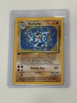 Pokemon Card Machamp 8/102 Rare Holographic 1st Edition Base Set - Image 1
