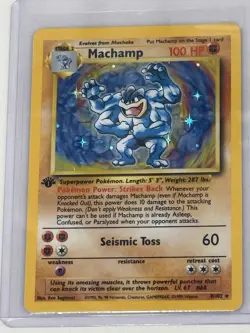 Pokemon Card Machamp 8/102 Rare Holographic 1st Edition Base Set - Image 2
