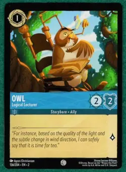 Owl - Logical Lecturer - Rise Of The Floodborn #156 - Disney Lorcana TCG Card - Image 1