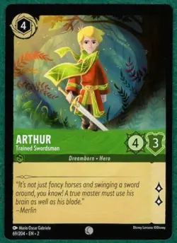 Arthur - Trained Swordsman - Rise Of The Floodborn #69 - Disney Lorcana TCG Card - Image 1