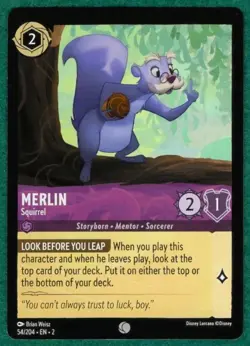 Merlin - Squirrel - Rise Of The Floodborn #54 - Disney Lorcana TCG Card - Image 1