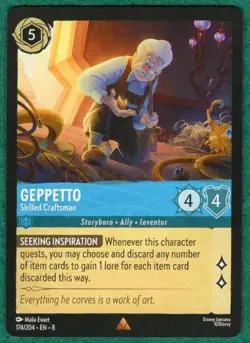 Geppetto - Skilled Craftsman - Reign Of Jafar #174 - Disney Lorcana TCG Card - Image 1