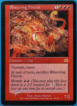 Blistering Firecat FOIL Onslaught HP/DAMAGED Rare CARD (506239) ABUGames - Image 1
