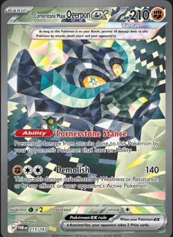 Pokemon TCG Cornerstone Mask Ogerpon ex 215/167 Sv06: Twilight Masquerade Holo - Image 1