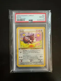 1999 POKEMON JUNGLE EEVEE 1st EDITION #51 PSA 8 NM-MT!! - Image 1