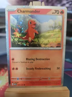 Pokemon TCG Charmander Cosmos Holo Mew 151 4/165 MCAP Common Promo - Image 1
