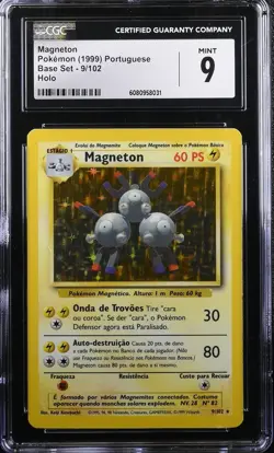 CGC MINT 9 Magneton 009/102 1999 Portuguese Base Set Holo Graded Pokemon TCG - Image 1