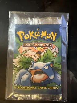 1999 Pokemon Base Set Unlimited Booster Pack VENUSAUR Unweighed Factory Sealed - Image 2