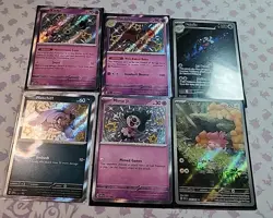 Pokemon Paldean Fates Shiny Holo Mixed Lot (6 Cards) Baby Mime Jr Dachsbun Pawmi - Image 1