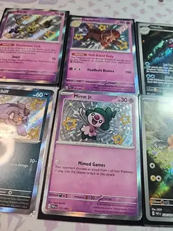 Pokemon Paldean Fates Shiny Holo Mixed Lot (6 Cards) Baby Mime Jr Dachsbun Pawmi - Image 3