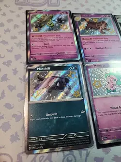 Pokemon Paldean Fates Shiny Holo Mixed Lot (6 Cards) Baby Mime Jr Dachsbun Pawmi - Image 4