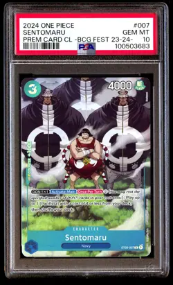 PSA 10 Gem Mint Sentomaru ST03-007 Prem Card CL 2024 English ONE PIECE TCG - Image 1