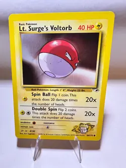Lt. Surge's Voltorb Vintage Pokemon Card English Very Good Gym Heroes - Image 1