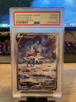 Suicune v Crown Zenith: Galarian Gallery GG38/GG70 Ultra Rare Card PSA10 - Image 1