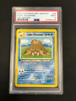 Pokemon PSA 9 MINT 2002 Light Piloswine 1st Edition Neo Destiny Holo Card - Image 1