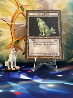 Yugioh Dungeon Dice Monsters DDM Silver Fang Figure + Card B2-12 - Image 1
