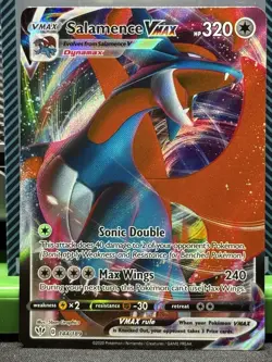 Pokemon TCG Salamence VMAX Darkness Ablaze Holo Ultra Rare Card 144/189 NM - Image 1