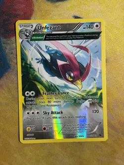 Unfezant Pokemon Card Reverse Holo Rare 81/108 Xy Roaring Skies Full Art Ancient - Image 2