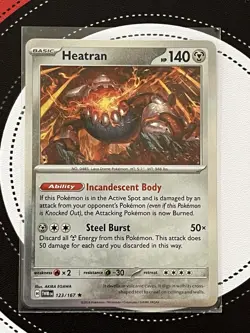 Heatran - 123/167 - Holo Rare - Twilight Masquerade - ENGLISH Pokemon Card - NM - Image 1